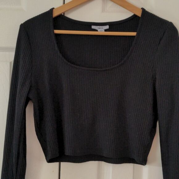 Like NEW Cropped ribbed long sleeve crew sweater BAR III size XL dance ballet - Picture 3 of 4